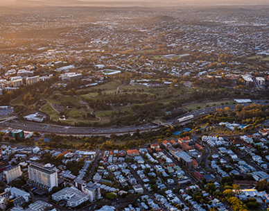 An arial view of Musgrave Road and Waterworks Road. 