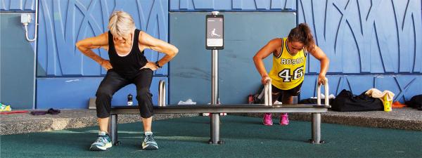 Exercise equipment in parks outdoor gyms Brisbane City Council