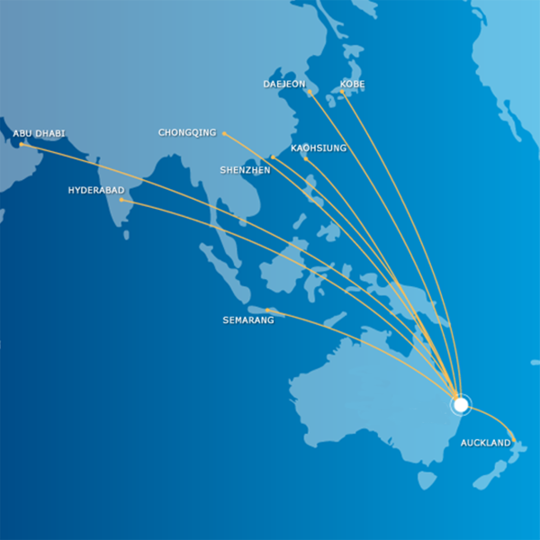 A map of Brisbane's Sister Cities