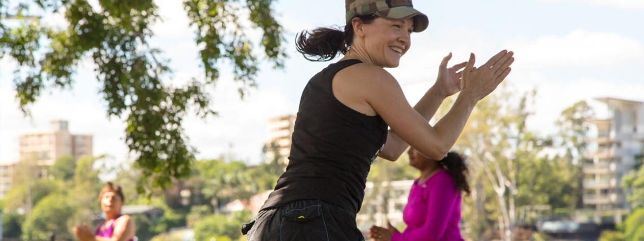 Dance cardio in the park