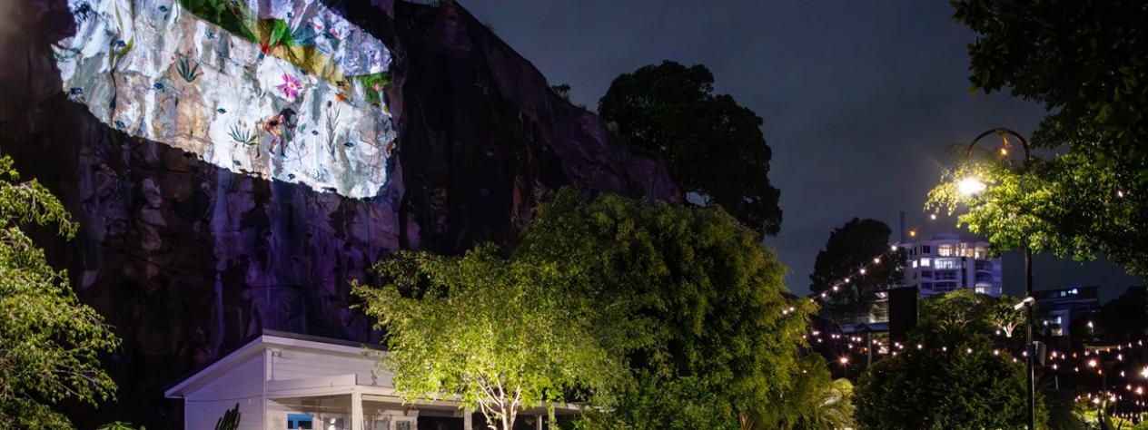 'If the Seeds Chose Where to Grow' by Rithika Merchant - Howard Smith Wharves art projection