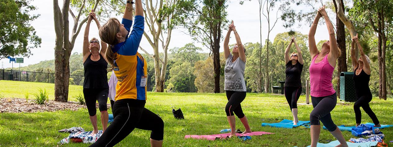 Yoga and meditation in the park